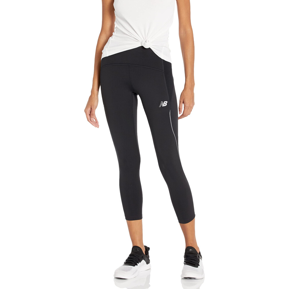 New Balance Women's Impact Run Crop Tight  Black  X-Large