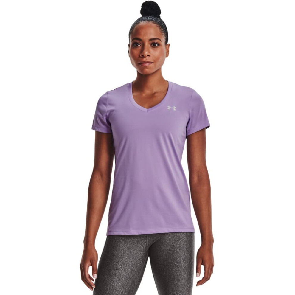 Under Armour Womens Tech V-Neck Short-Sleeve T-Shirt  Octane (566)/Met