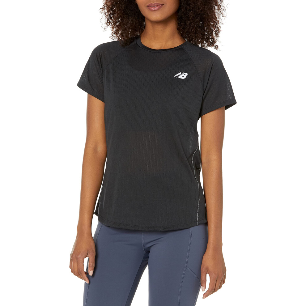 New Balance Women's Impact Run Short Sleeve  Black  2X