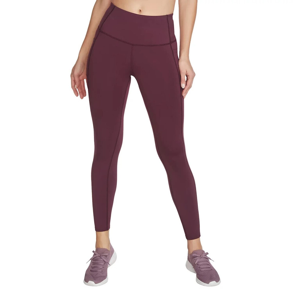 Skechers Women's Go Walk High Waisted Legging  Magenta Purple  Large