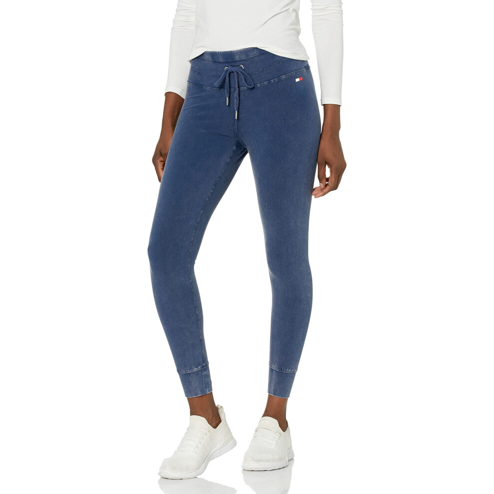 Tommy Hilfiger Women's High Rise Performance Legging  Snow Wash Blue