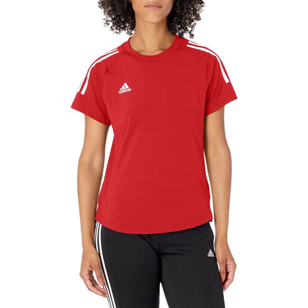 adidas Women's Hi Low Jersey Short Sleeve  Team Power Red/White  Mediu