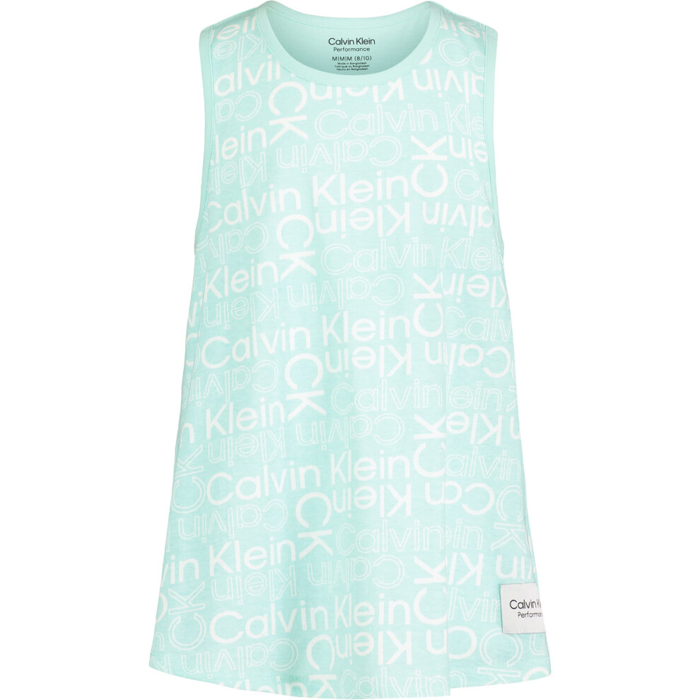 Calvin Klein Girls' Performance Tank Top  Sleeveless & Crew-Neck Neckl