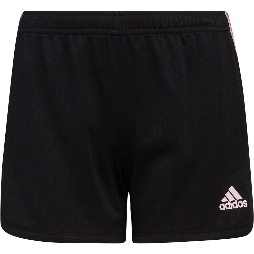 adidas Girls' Big 3-Stripes Mesh Shorts  Adi Black/Pink  X-Large