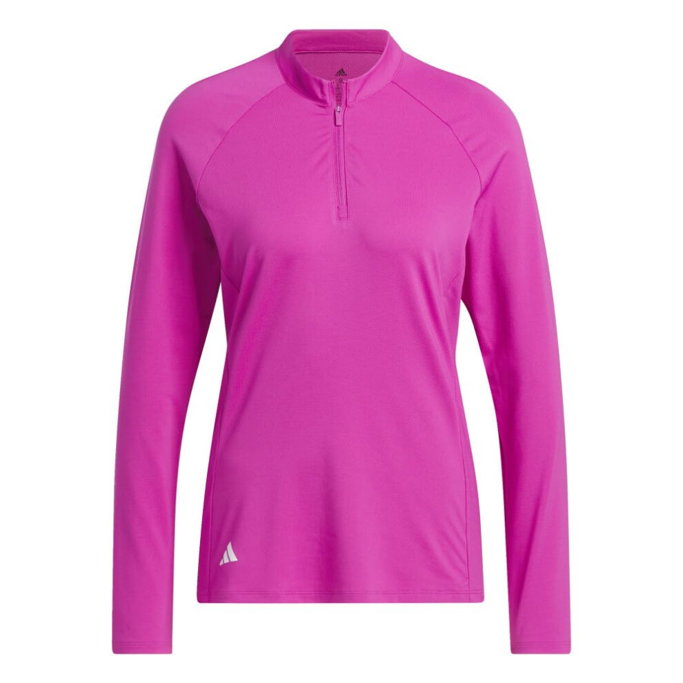 adidas Women's Standard Quarter Zip Long Sleever Golf Polo Shirt  Luci