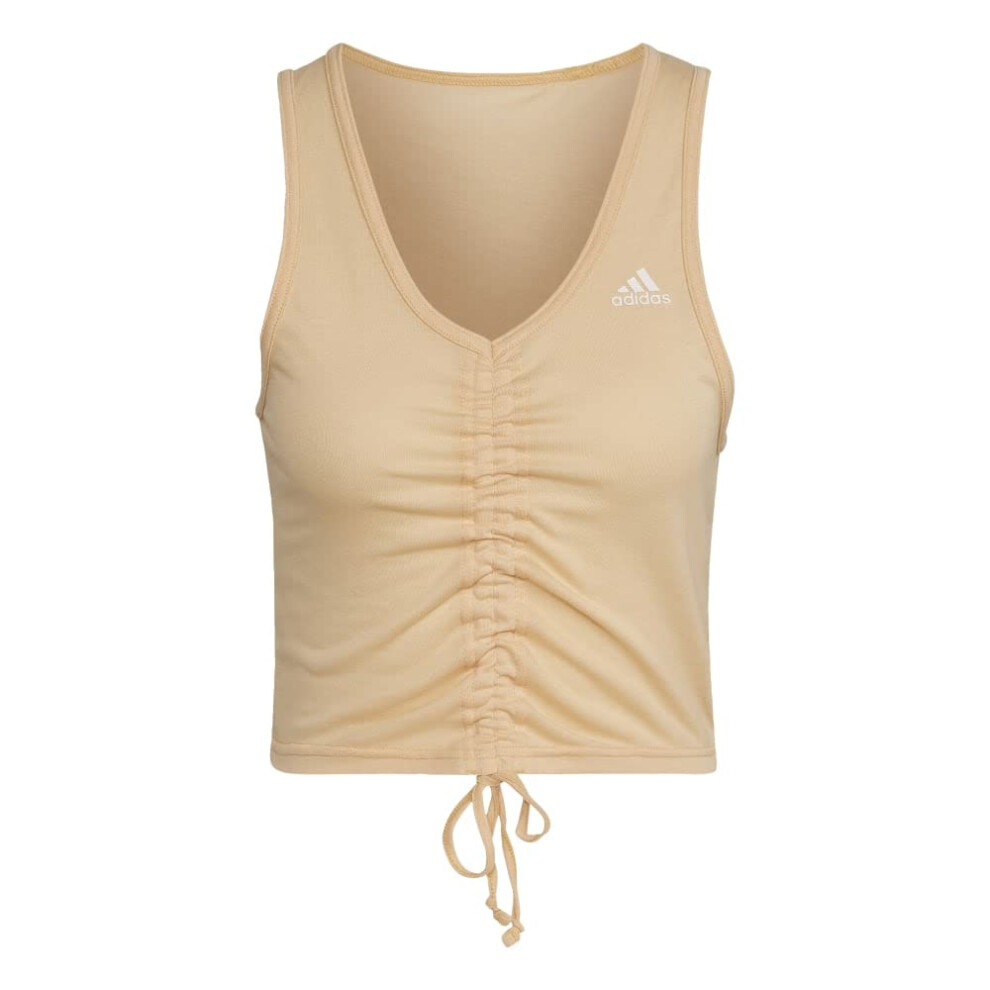 adidas Women's Hyperglam Crop Tank Top  Pulse Amber Medium