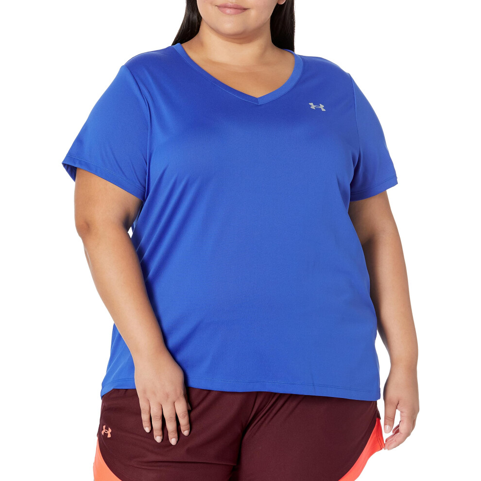 Under Armour Womens Tech V-Neck Short-Sleeve T-Shirt  (400) Team Royal