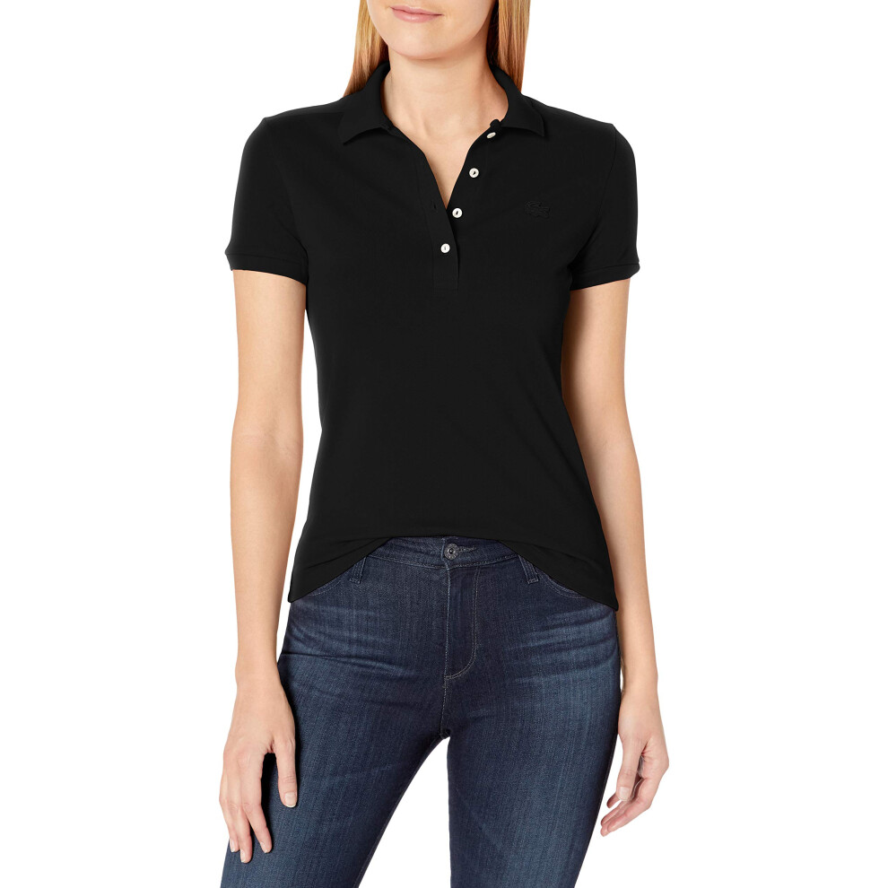 Lacoste Women's Short Sleeve Slim Fit Stretch Pique Polo Shirt  Deep B