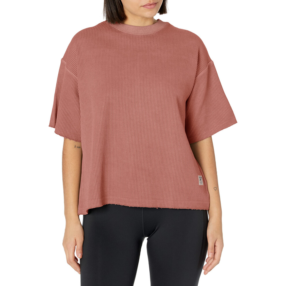 Reebok Women's Standard Tee  Canyon Coral/Natural Dye  Medium