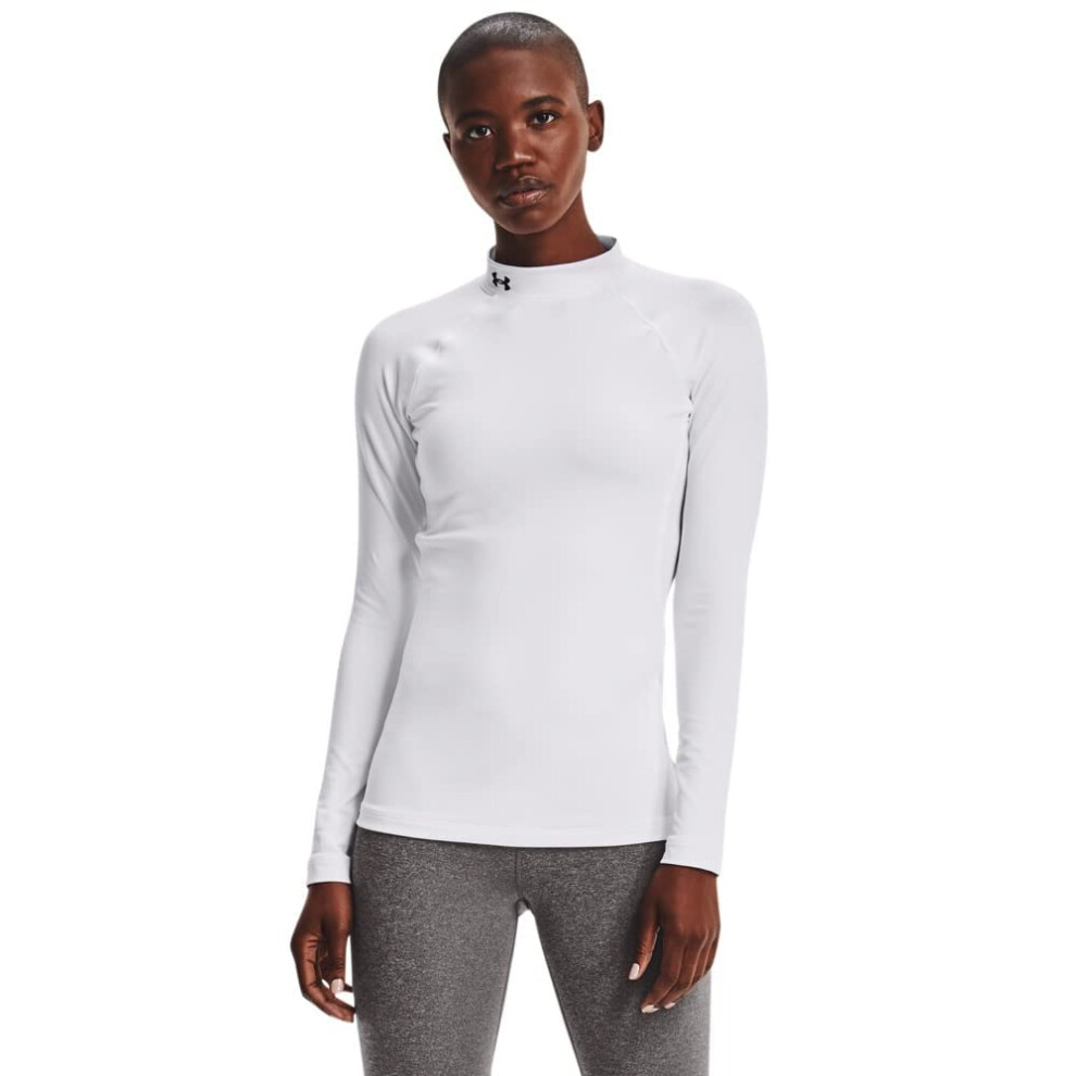 Under Armour Womens Authentics Mock Neck T-Shirt  White (100)/Black  X