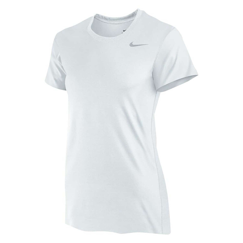 Nike Women's Legend Short Sleeve Poly Top (Small  White)