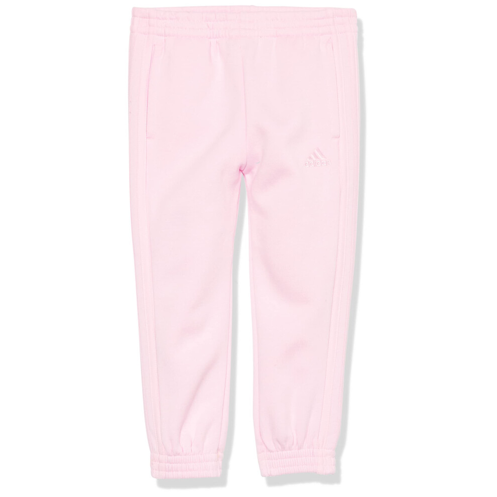 adidas Girls' Cotton Fleece Joggers  Clear Pink  5