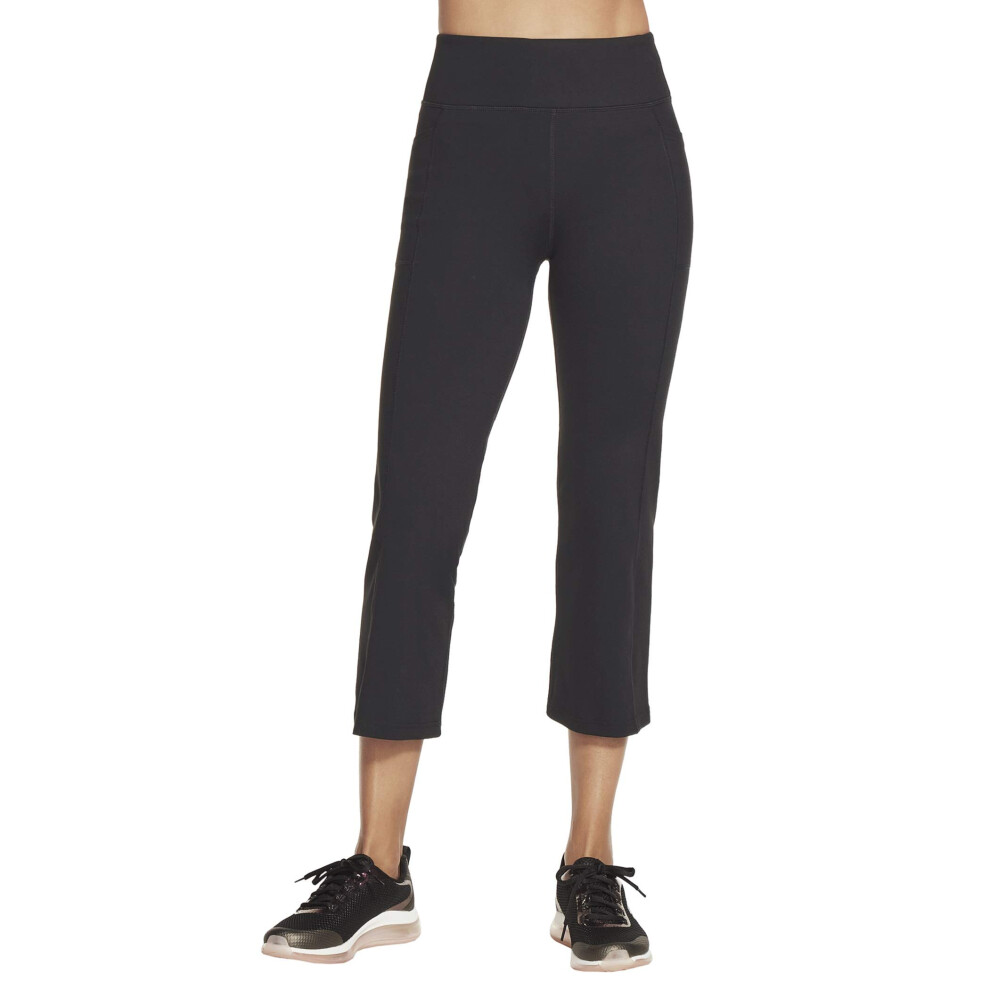 Skechers Women's Go Walk High Waisted Crop Pant  Black  Small