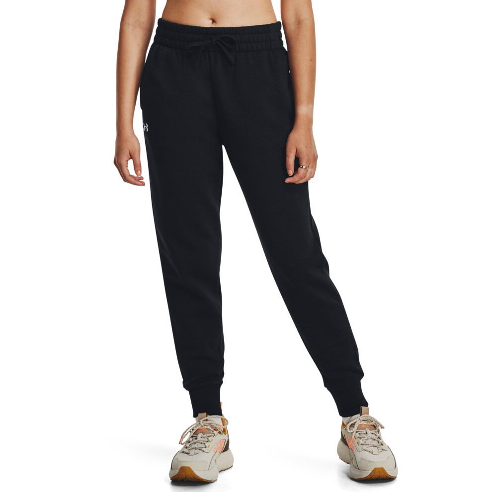 Under Armour Womens Rival Fleece Joggers Plus  (001) Black / / White