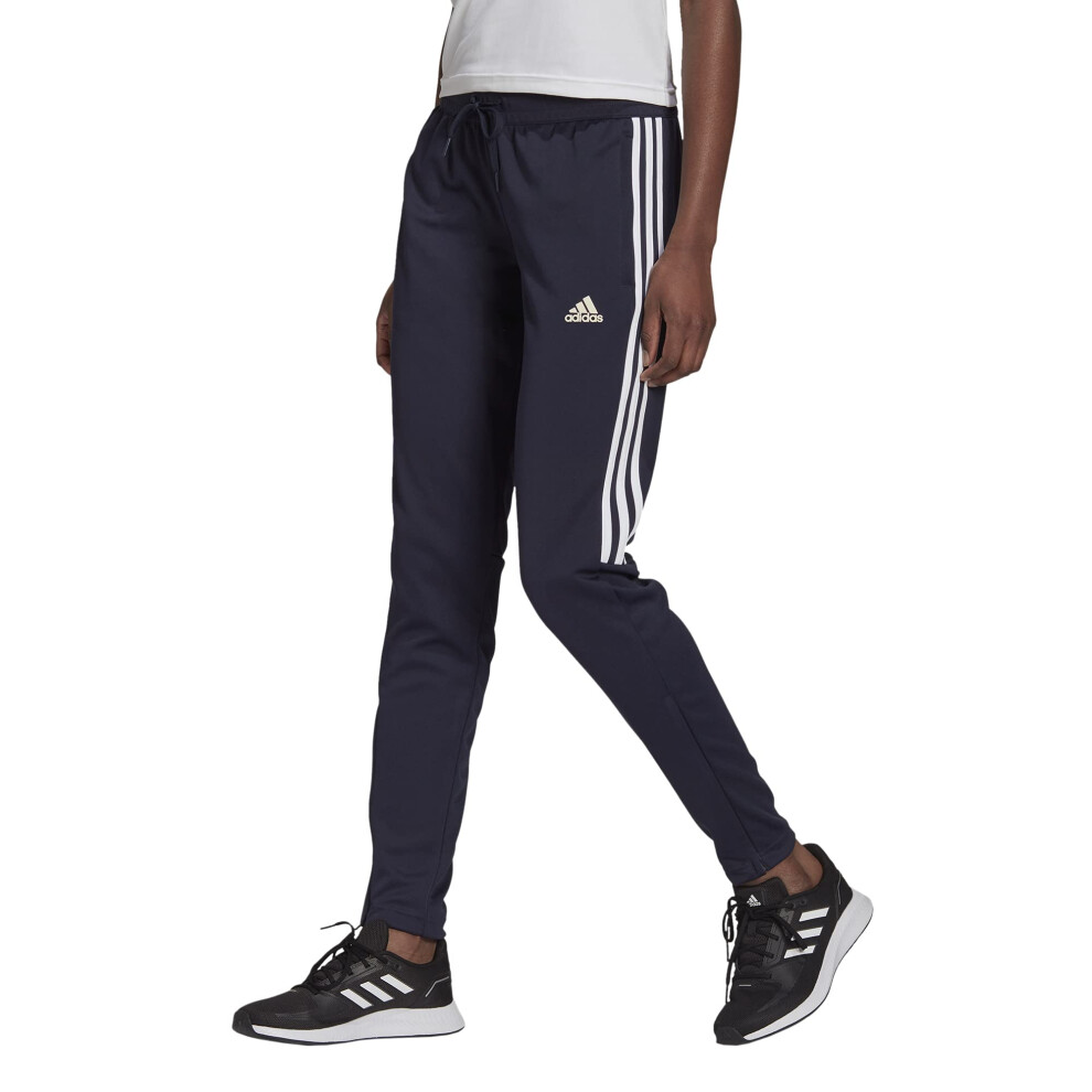 adidas Women's Aeroready Sereno Slim Tapered-Cut 3-Stripes Pants  Lege