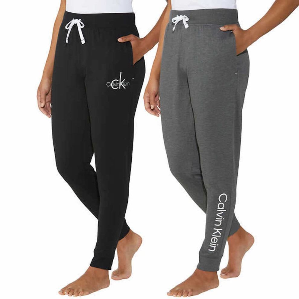 Calvin Klein Women's 2 Pack French Terry Joggers (as1  Alpha  s  Regul