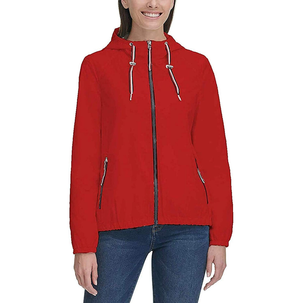 Tommy Hilfiger Womens Windbreaker Jacket (Red  Small)