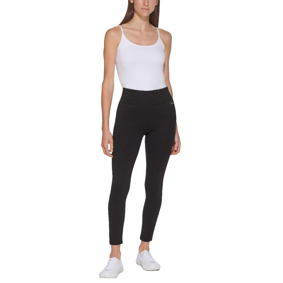 Calvin Klein Women's Everyday Ponte Fitted Pants  Black  X-Small