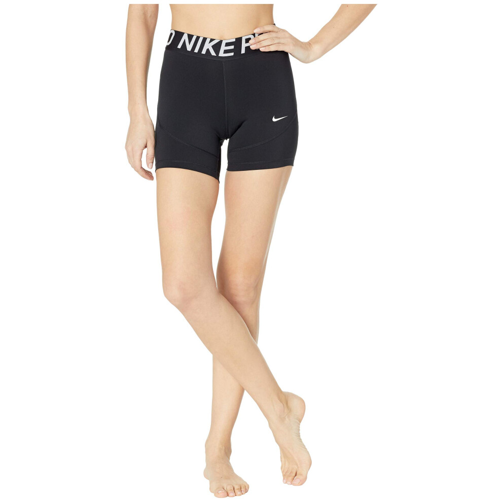 Nike Women's Pro 5"" Training Short (Black/White  X-Small)