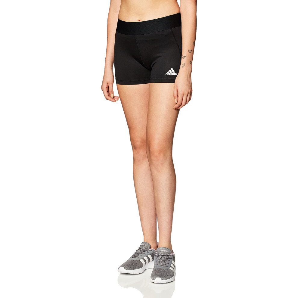 adidas Women's Alphaskin Volleyball 4-Inch Short Tights Black/White S4