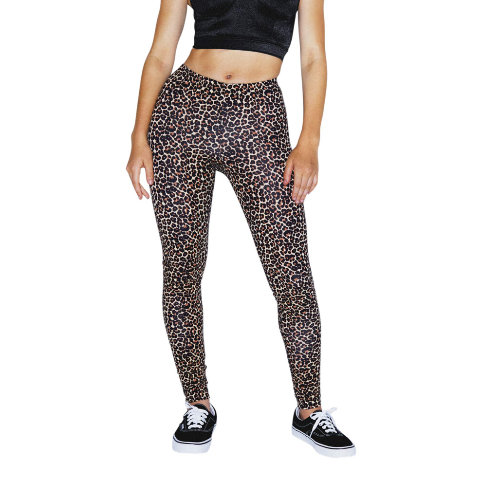 American Apparel Women's Cotton Spandex Jersey Legging  Cheetah  Large