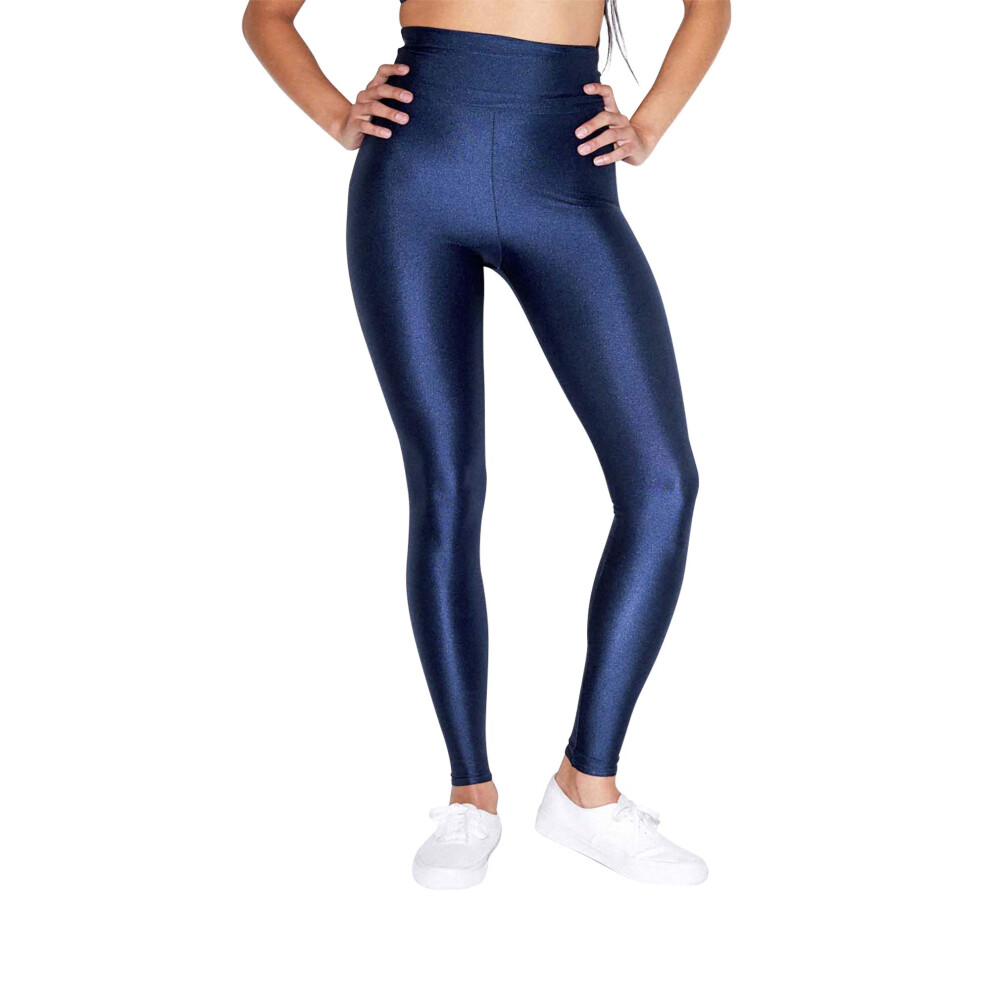 American Apparel Shiny Nylon Tricot Leggings  Cobalt  Small