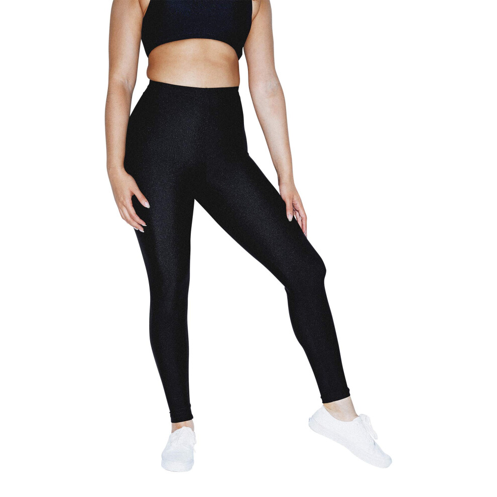 American Apparel womens Nylon Tricot Leggings  Black  Small US