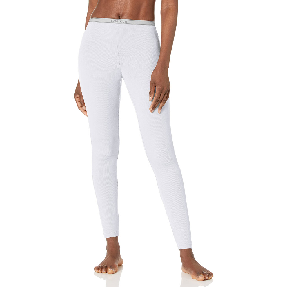 Calvin Klein Women's Pure Ribbed Lounge Legging  White  S