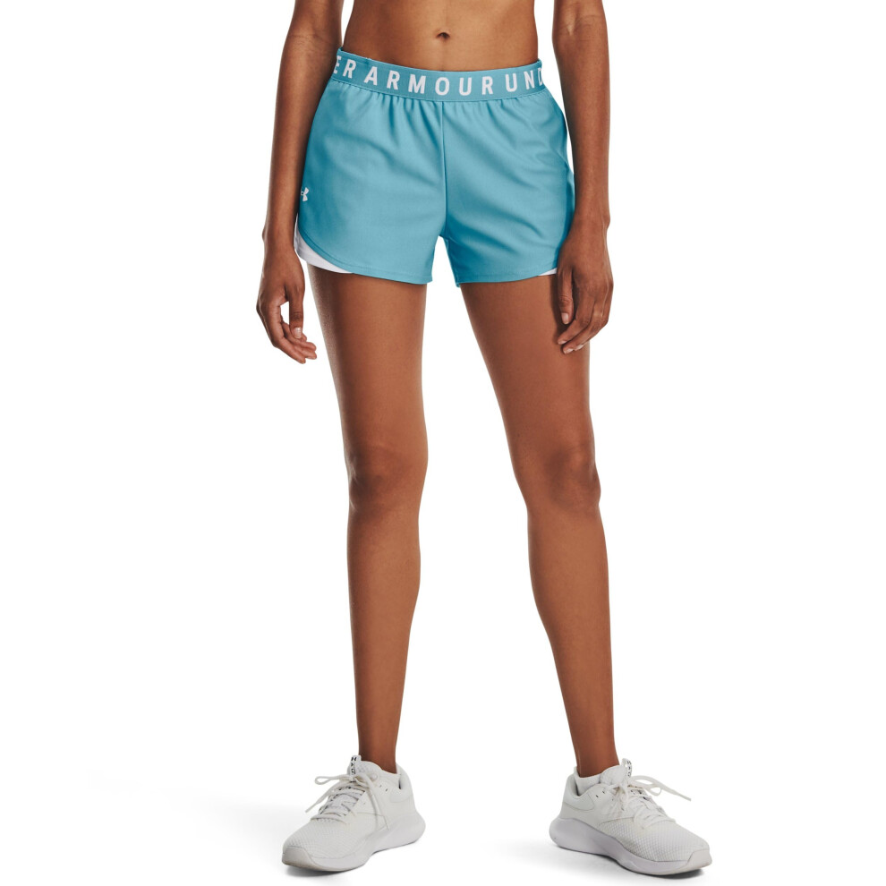 Under Armour Womens Play Up 3.0 Shorts  (433) Glacier Blue/White/White