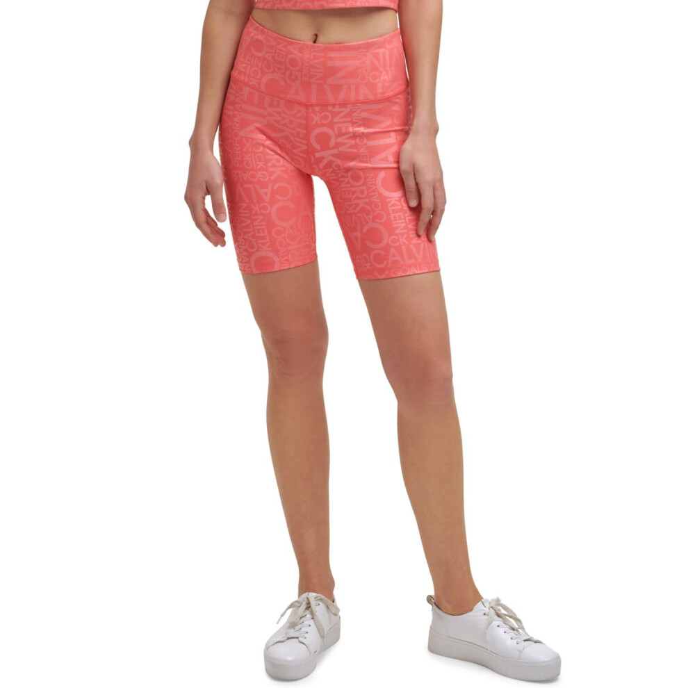 Calvin Klein Performance Women's Printed Bike Shorts (Logo Line Radian