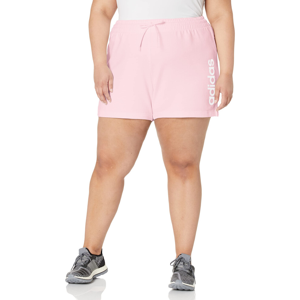 adidas Women's Plus Size Essentials Linear French Terry Shorts  Clear