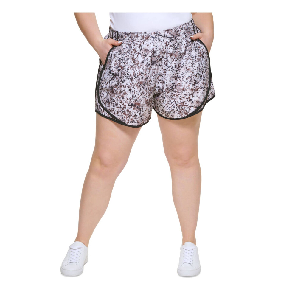 Calvin Klein Performance Womens Plus Fitness Workout Shorts Brown 3X