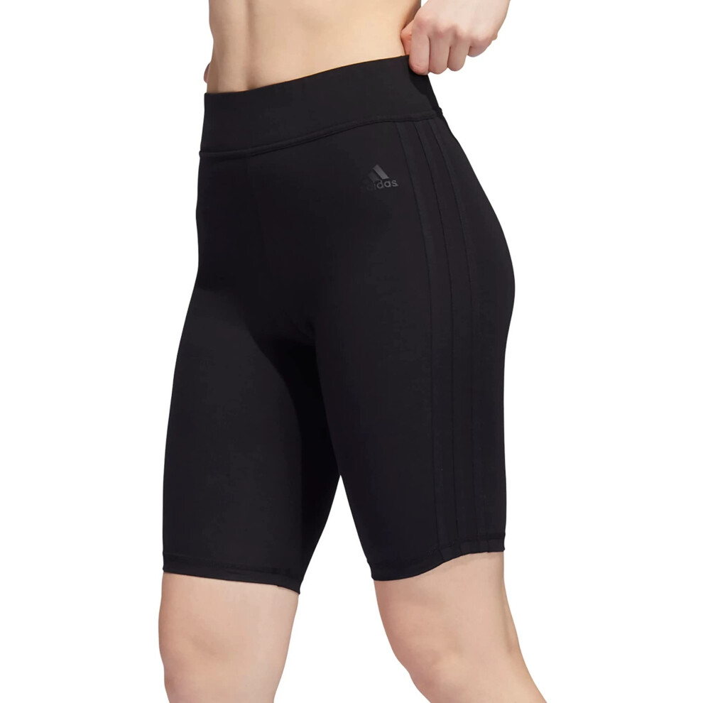 adidas Women's Sportswear Essentials 3-Stripes Bike Shorts  Black  Med