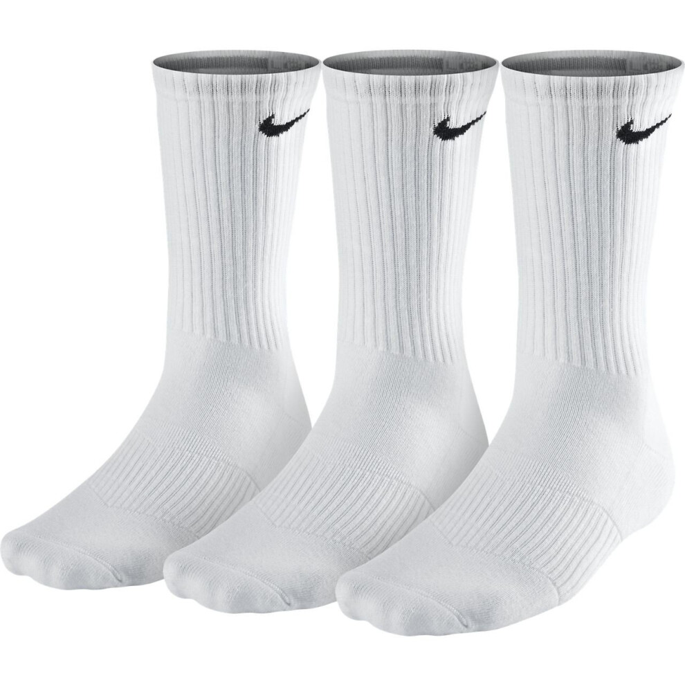 NIKE Unisex Performance Cushion Crew Training Socks (3 Pairs)  White