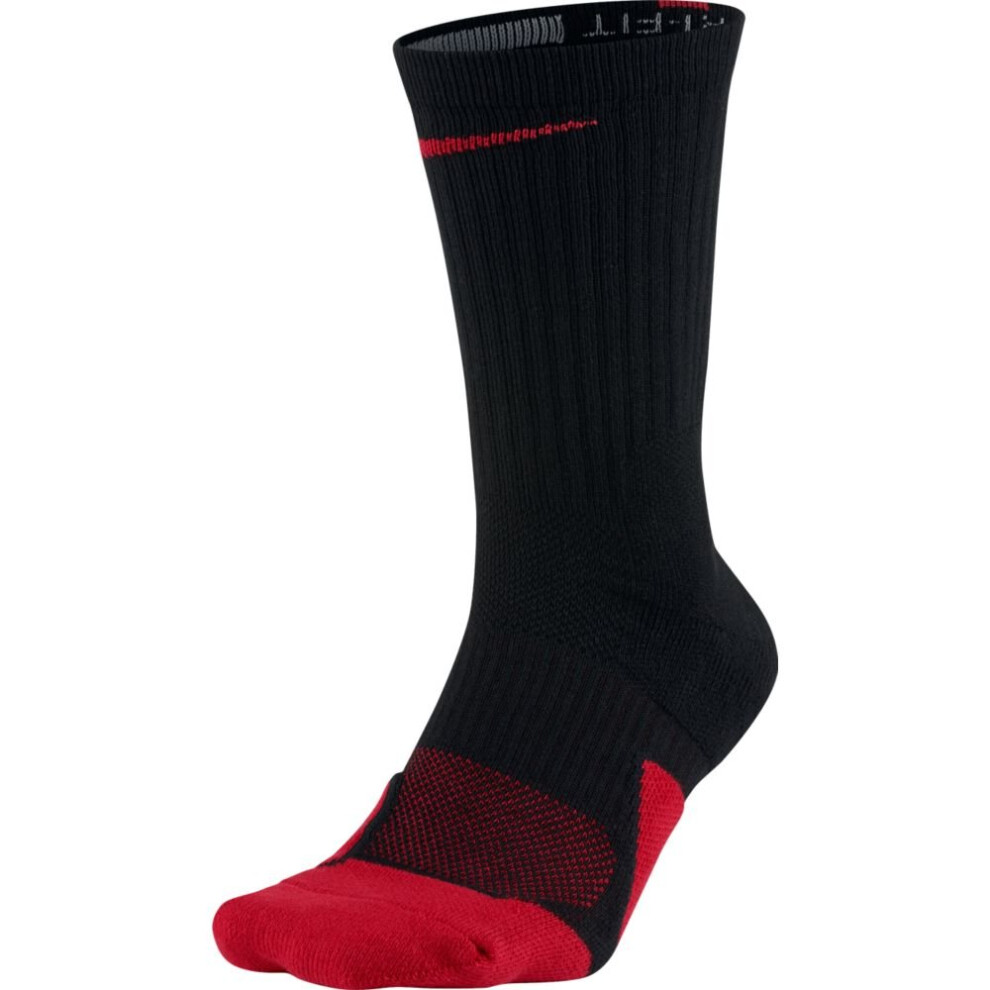 Nike Elite 1.5 Crew Basketball Sock Black/University Red Size Medium