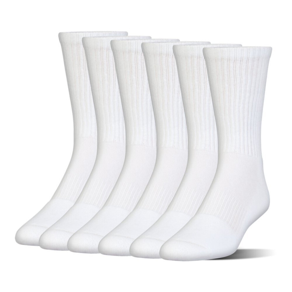 Under Armour Adult Charged Cotton Crew Socks  Multipairs  White/Gray (