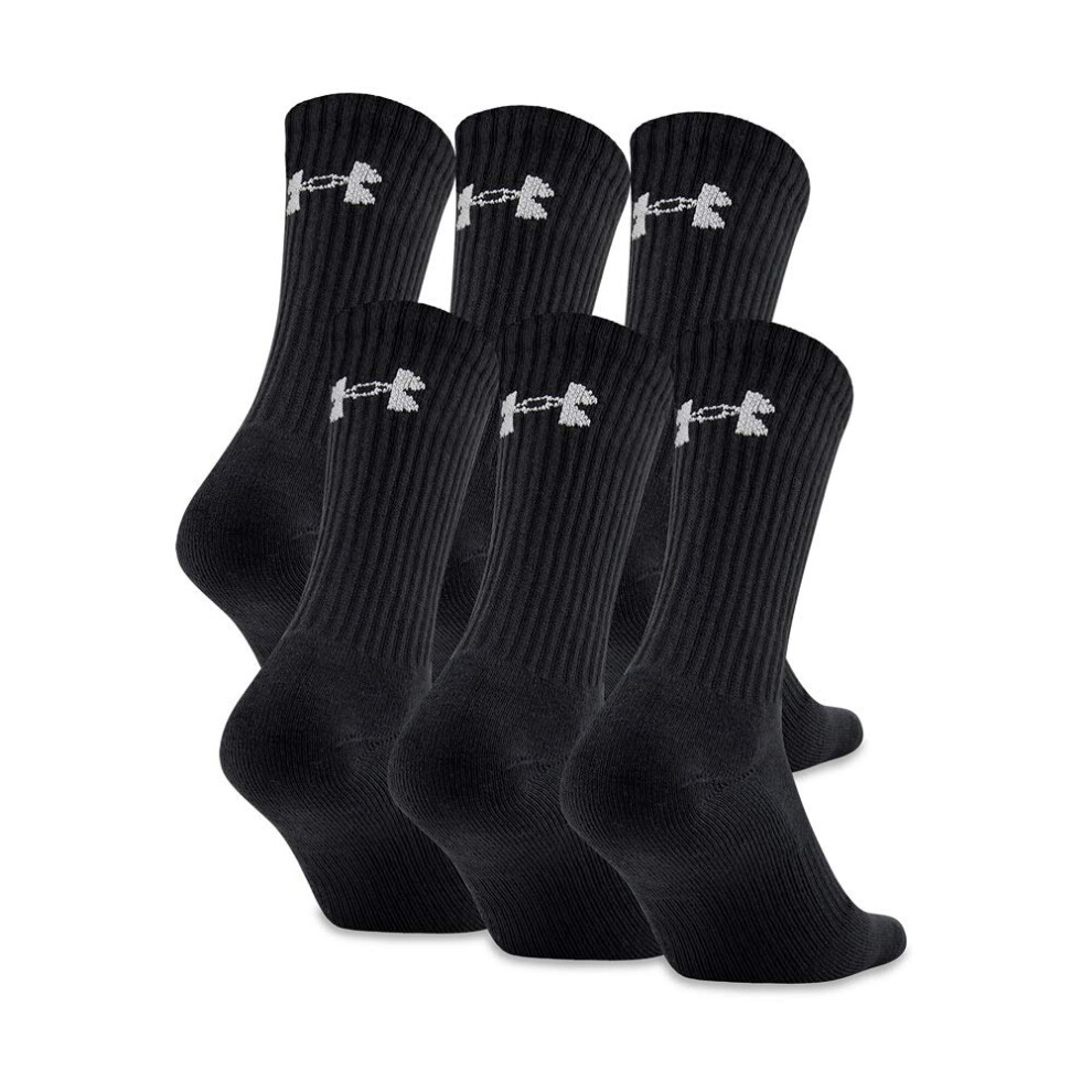 Under Armour Adult Charged Cotton Crew Socks  Multipairs  Black/Gray (