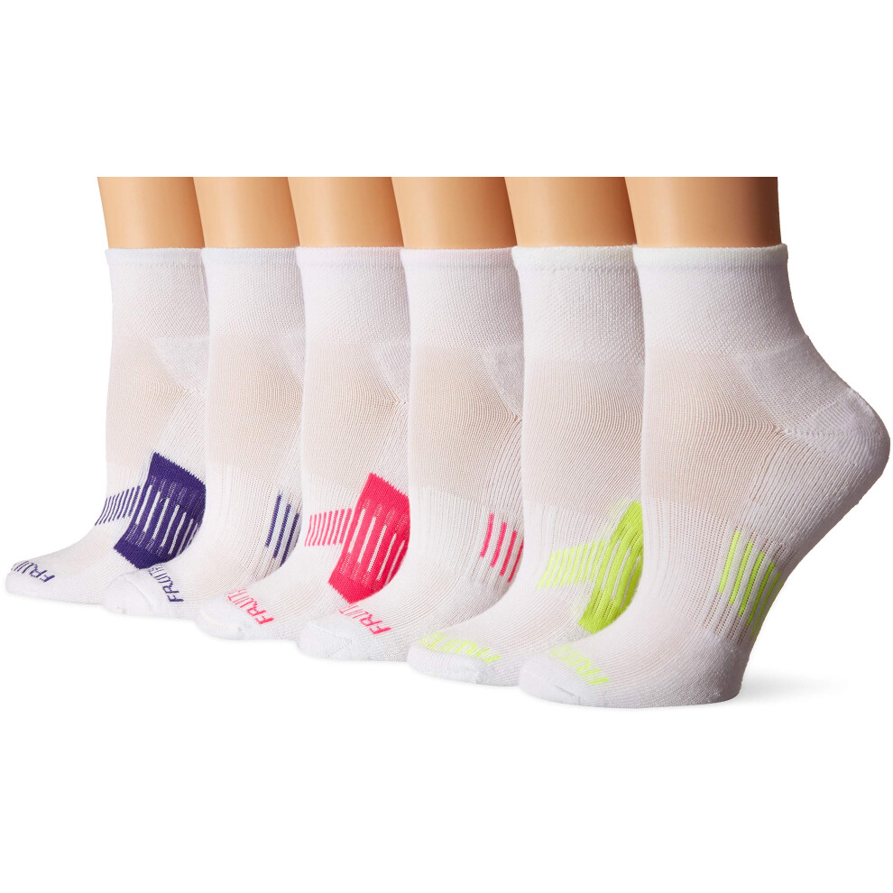 Fruit of the Loom Women's Everyday Active Ankle Socks-6 Pair Pack  Whi