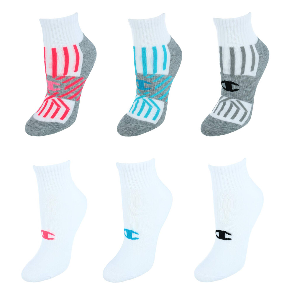 Champion womens Double Dry 6-pair Pack Performance Ankle Socks  White/