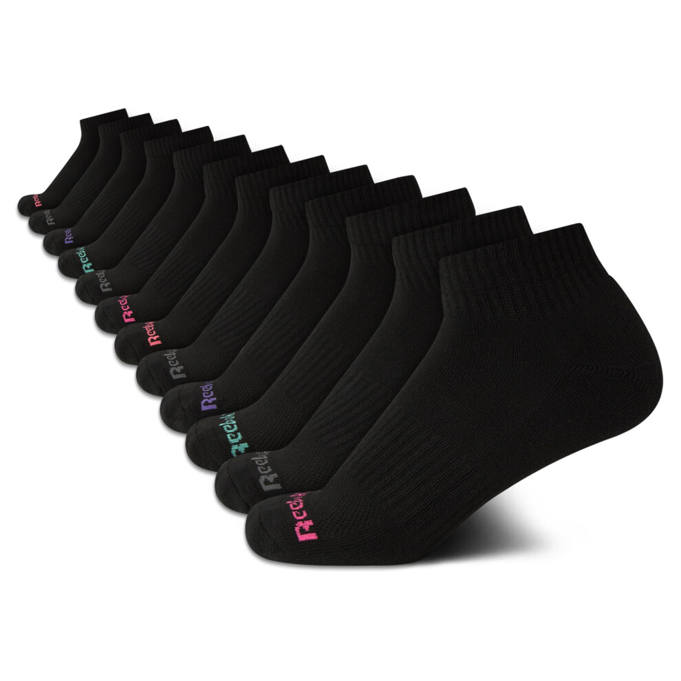 Reebok Women's Socks - 12 Pack Athletic Quarter Crew Socks  Size 4-10