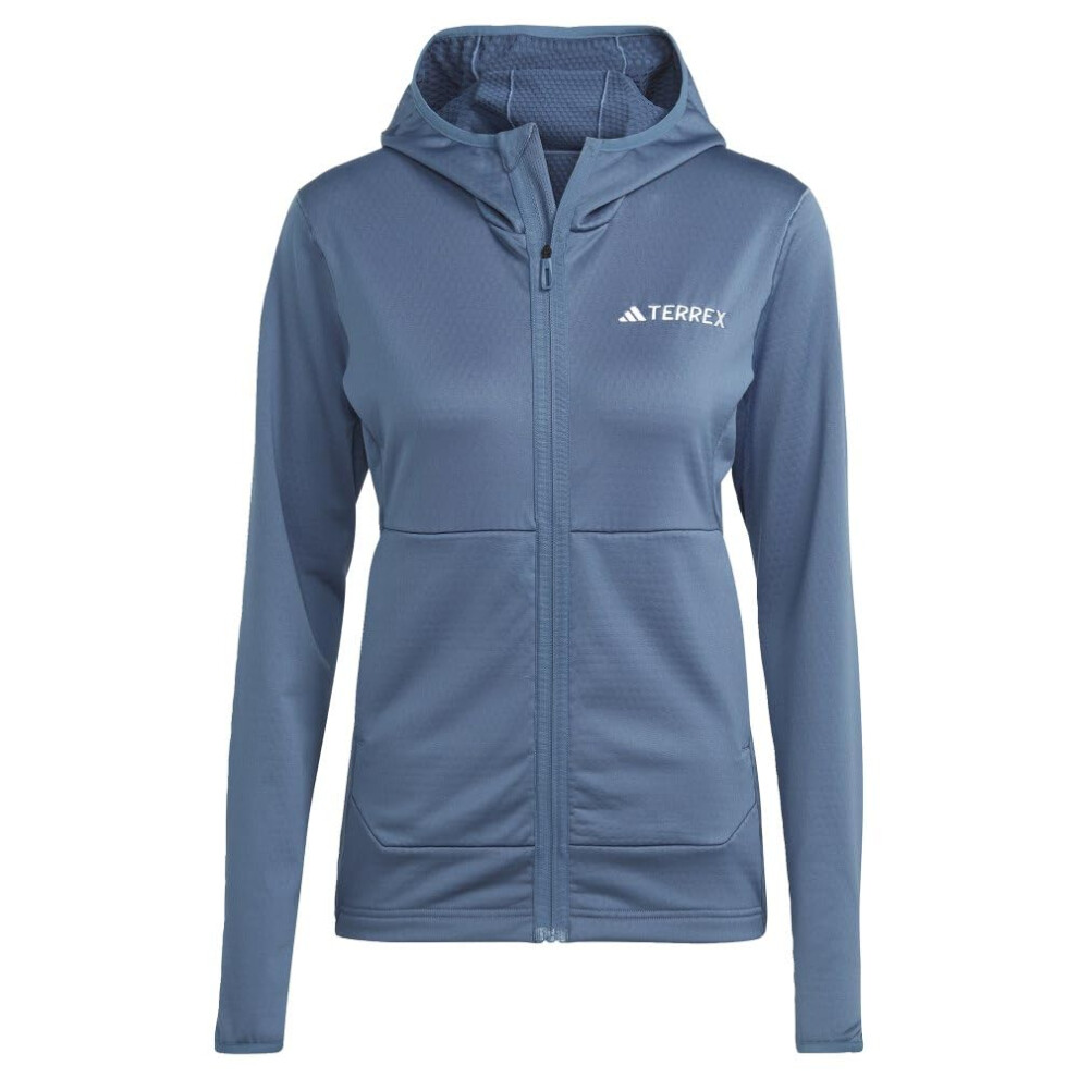 adidas Women's Terrex Xperior Light Fleece Hooded Jacket  Wonder Steel