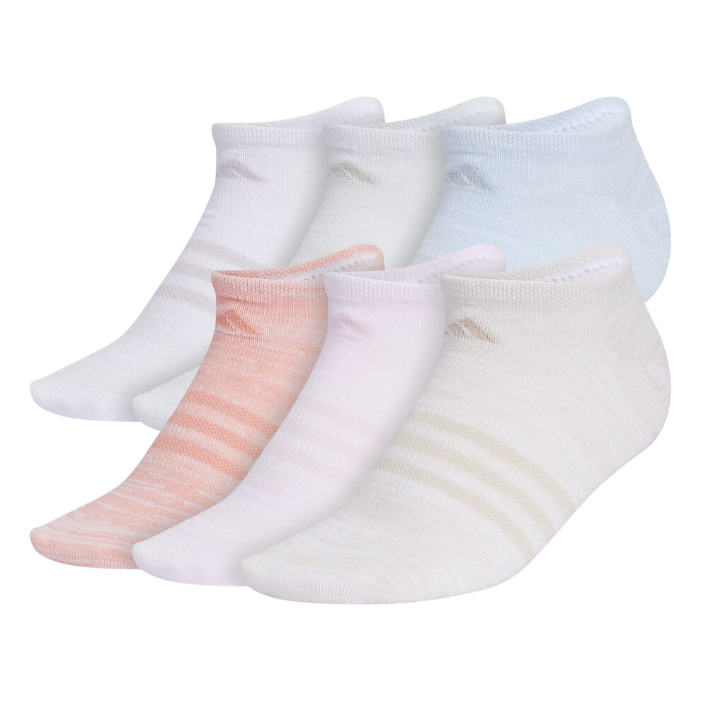 adidas Women's Superlite No Show Socks (6-Pair)  Wonder Beige/Wonder S