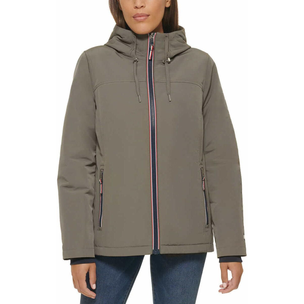 Tommy Hilfiger Women's Full Zip Heavyweight Softshell Hooded Fleece Li