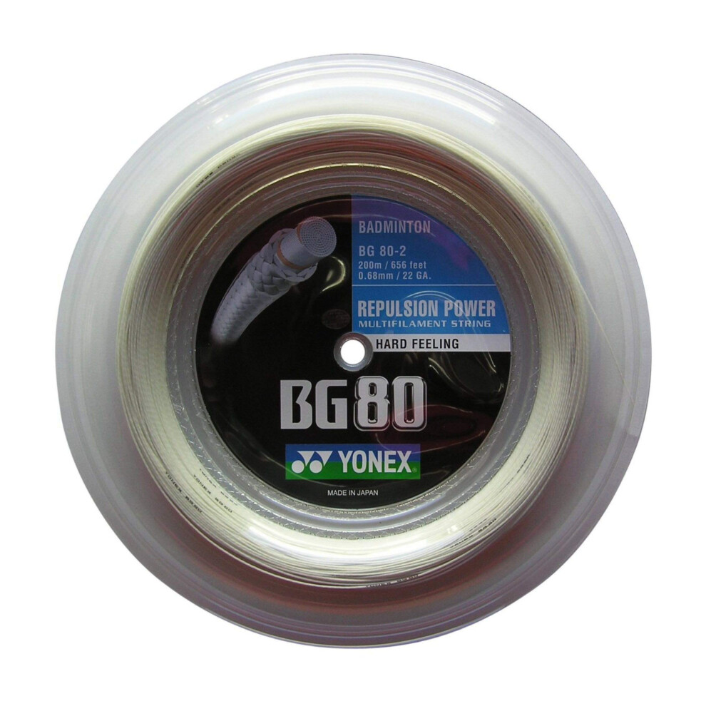Yonex Bg80 Badminton String - 200M Reel Color- White