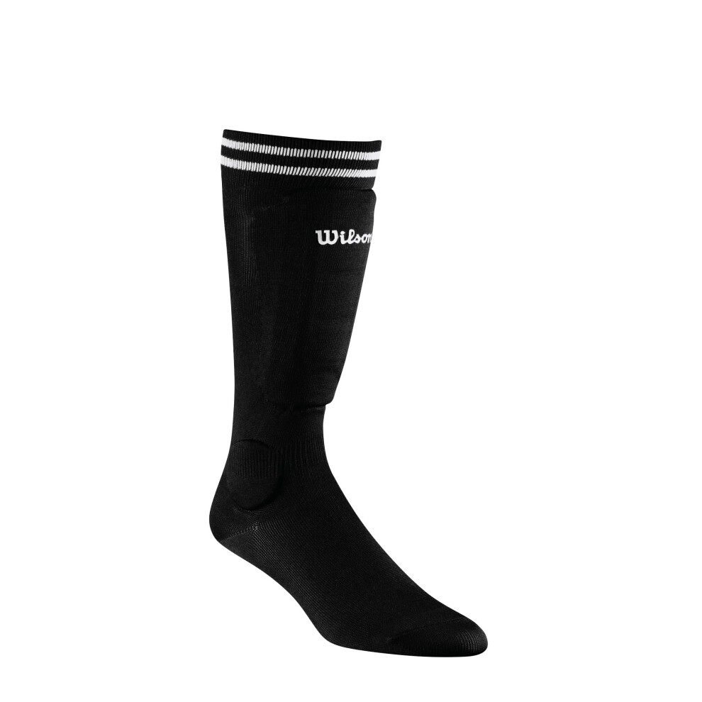 Wilson Soccer Sock Shin Guards - PeeWee Size  Black