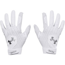 Guanti da Baseball Under Armour Uomo Clean Up, (100) Bianco/Argento Metallico, Grande
