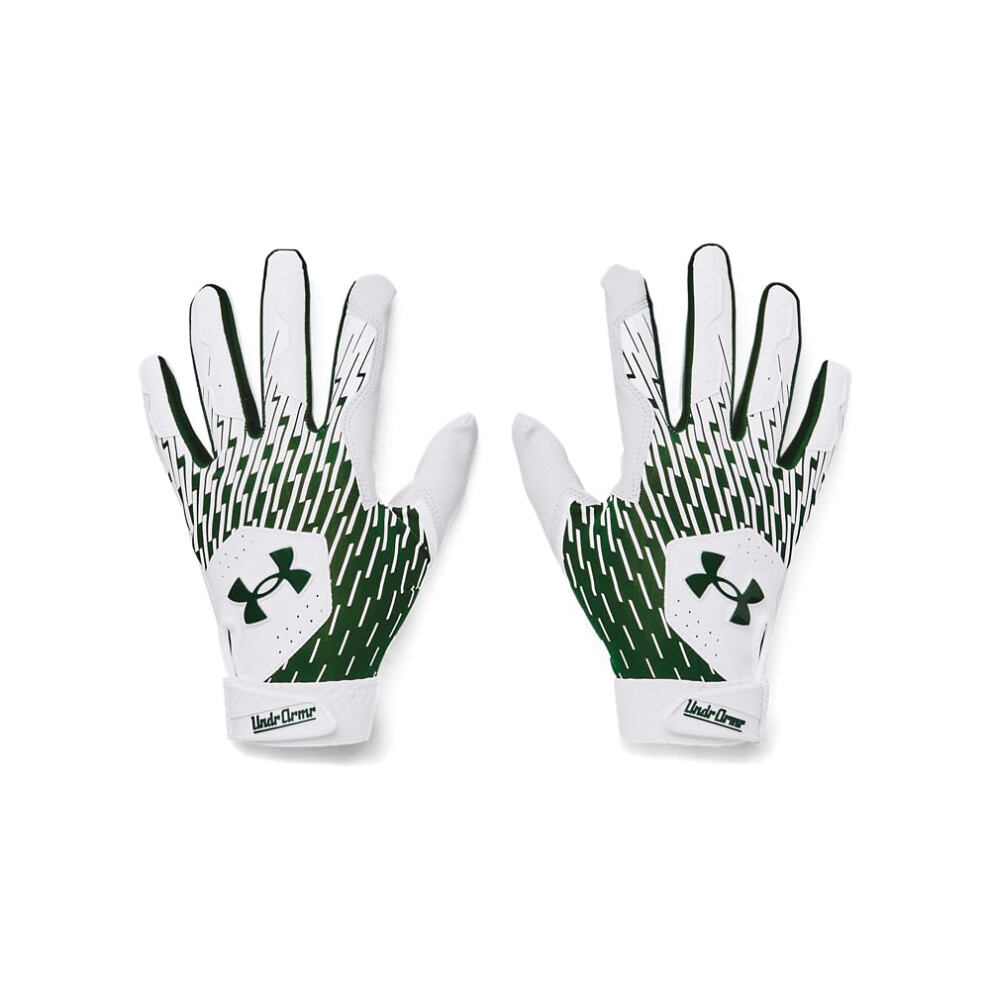 Under Armour Men's Clean Up Baseball Gloves  (101) White/Forest Green/