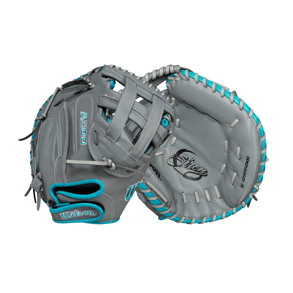 Wilson 2024 A500 Siren 32  Youth Fastpitch Softball Catchers Mitt - Ri