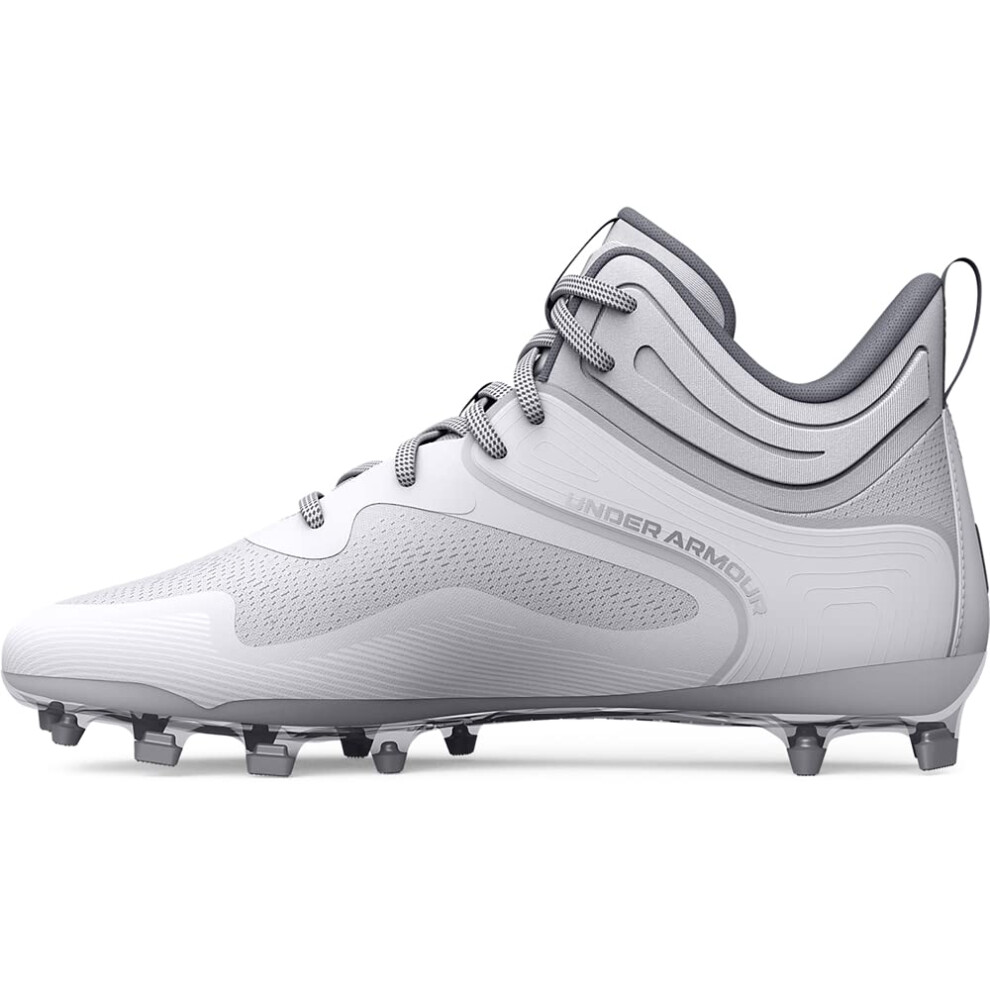 Under Armour Men's Command Mid Lacrosse MT TPU Cleat  (100) White/Whit