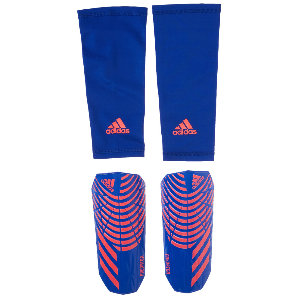 adidas Unisex-Adult League Predator Shin Guards  Hi-Res Blue/Turbo/Whi